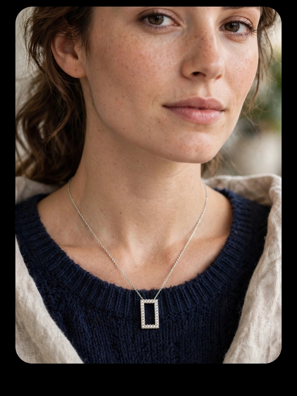 Brighton Starry Night Baguette Rectangle Necklace
